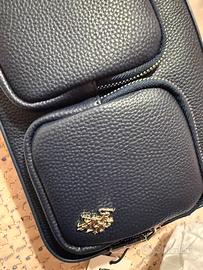 Borsa blu  con due tasche e tracolla