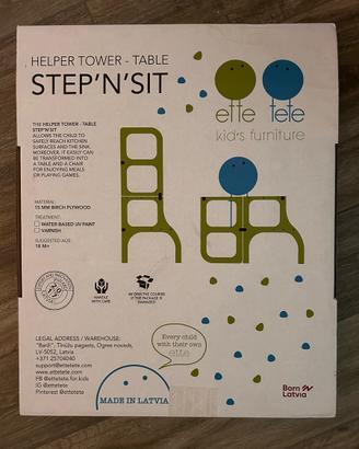 Torretta montessori convertibile tavolino - bianco