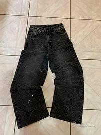 jeans baggy brillantinato