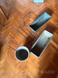 Set di 3 Vasi da Balcone con Supporti e Sottovasi