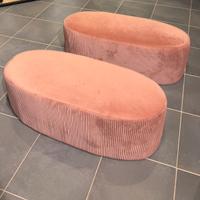 Set  4 Pouf  in velluto rosa antico