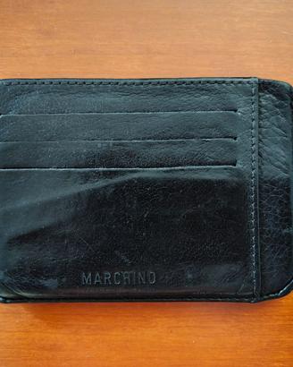 Portacarte tascabile pelle nera Marchino