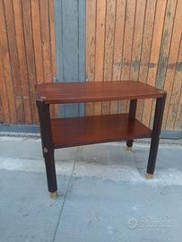 Comodino tavolino anni 60 con finiture in ottone