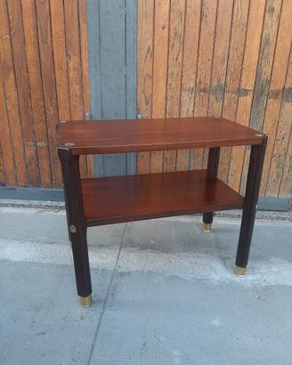 Comodino tavolino anni 60 con finiture in ottone