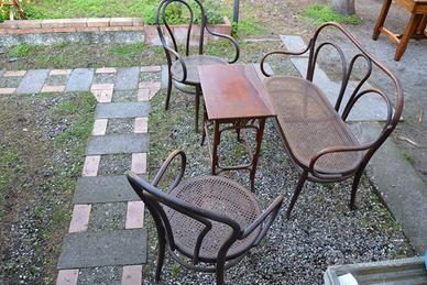 Salotto antico fine ‘800 in paglia di Vienna
