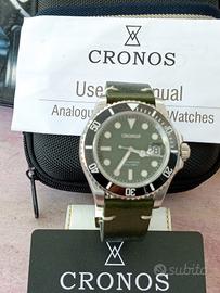 Cronos Automatic Diver 200m Green Dial – Full Set 