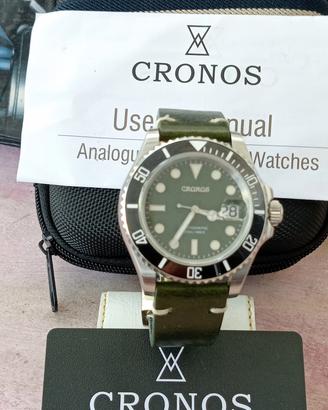 Cronos Automatic Diver 200m Green Dial – Full Set 