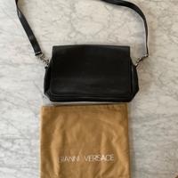 Borsa in pelle nera Versace vintage anni 90