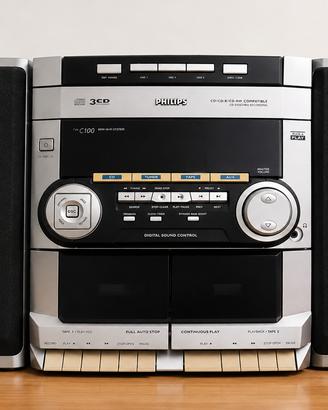 Stereo Philips FW-C100 con casse – 3 CD, radio, do