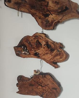 Orologio radica di ulivo