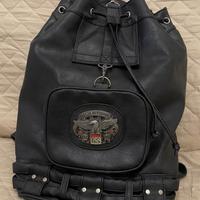 Zaino/borsa in pelle stile biker