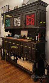 set: buffet c/ alzata, buffet, scrivania e 6 sedie