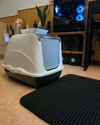 Lettiera per gatto + tappetino per lettiera  
