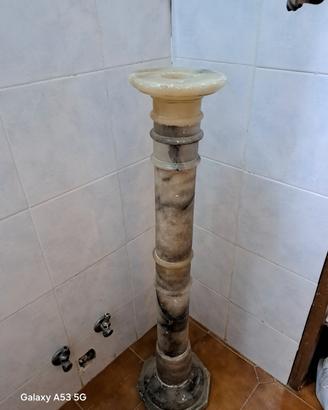 Colonna Piedistallo Vintage in Alabastro e Marmo 