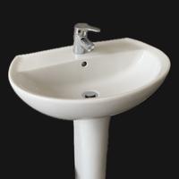 Lavabo Pozzi ginori con colonna e miscelatore