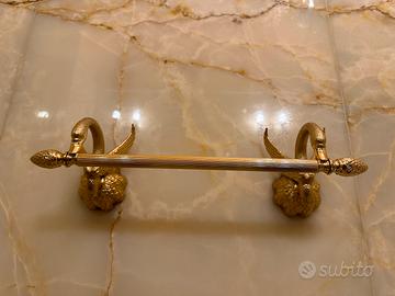 Porta asciugamani asta a parete dorato oro 24 k