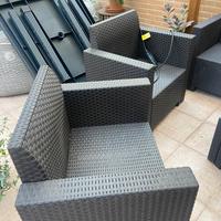 Salottino per esterno in rattan