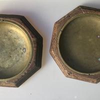 Coppia posaceneri ottone/legno