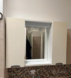 Mobiletto bagno con specchio,ante,illuminazione