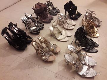 Lotto 24 paia scarpe donna n 37 tacco alto