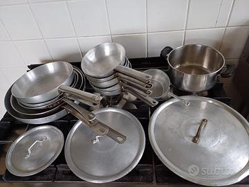 padelle, pentole, coperchi e scolapasta alluminio