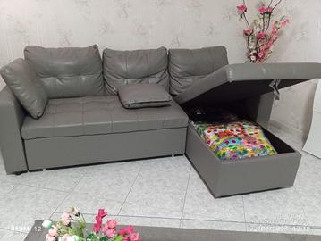 Divano letto angolare con contenitore 