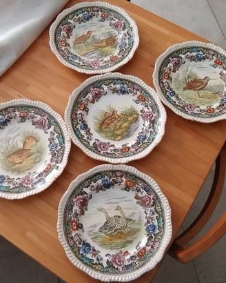 Set piatti Copeland Spode England uccelli selvatic