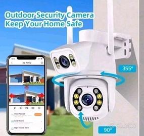 TELECAMERA DOPPIO OBBIETTIVO IP CAM PTZ WIFI CAMER