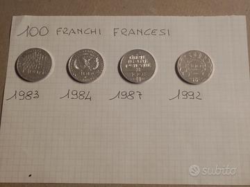 100 FRANCHI FRANCESI-1983-84-87-92-PEZZI 4-FOTO