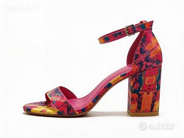 Sandali donna multicolor con tacco - Numero 37 - N