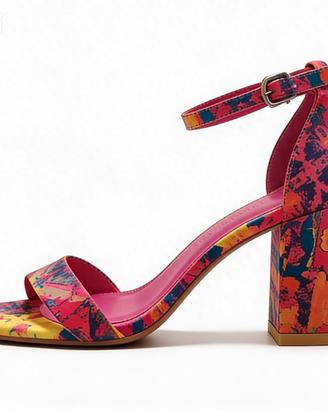 Sandali donna multicolor con tacco - Numero 37 - N