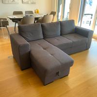 Divano-letto a L con compartimento