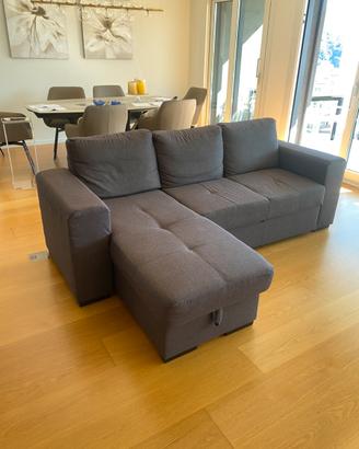 Divano-letto a L con compartimento