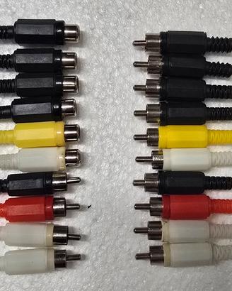 20 connettori rca maschio/femmina misti nuovi