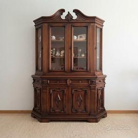 Credenza vetrina classica in legno stile antico