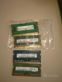 Lotto 4 banchi RAM DDR3/DDR3L per notebook (20gb)