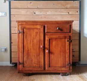 Credenza madia, stipo anni '40 in legno di olmo