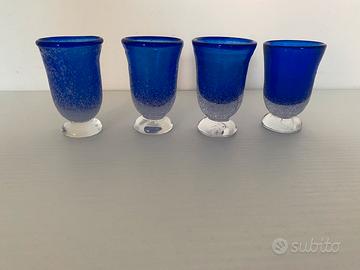 Set di bicchieri in vetro di Murano Vintage