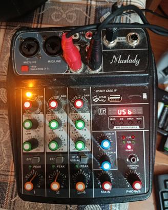 Mixer 4 canali +usb Muslady