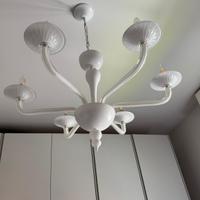 Lampadario Ideal Lux-vetro bianco-6 luci, elegante