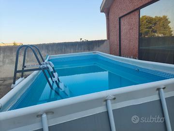 Piscina Intex Prisma Frame 488x244x107 cm completa