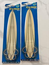 2 set spiedini acciaio nuovi – 8 pezzi totali