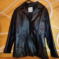 Giaccone Blazer Donna vintage Vera Pelle Nera -