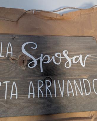 Targa cartello paggetto matrimonio