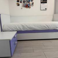 Letto singolo con secondo letto estraibile
