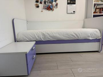 Letto singolo con secondo letto estraibile