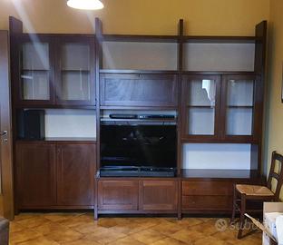 soggiorno legno vetrinetta ante vero libreria