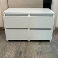 Coppia comodini bianchi