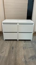 Coppia comodini bianchi