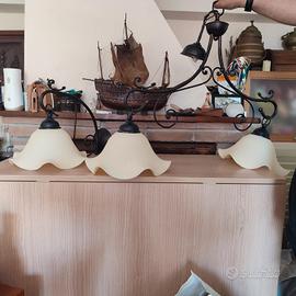 lampadario in ferro battuto 